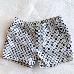 Carter's | 2T White with Blue Lattice Print Shorts